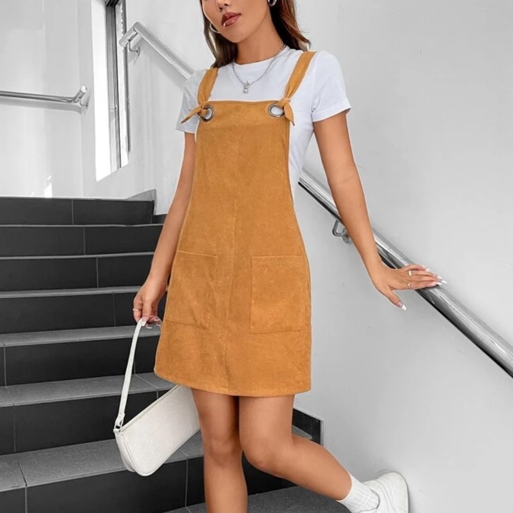 SHEIN | EZwear Patched Pocket Overall Dress | NWOT